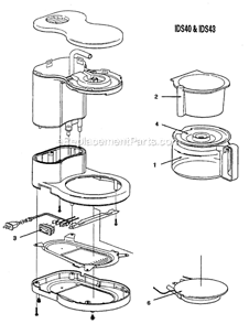 Page A Diagram and Parts List for IDS40-OB  Mr Coffee Coffee Maker